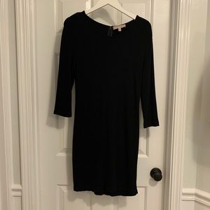 Solid black 3/4 sleeve dress